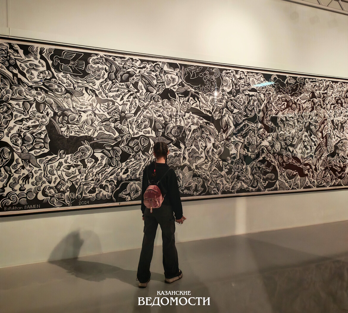 Душа степного воина в черно-белой графике